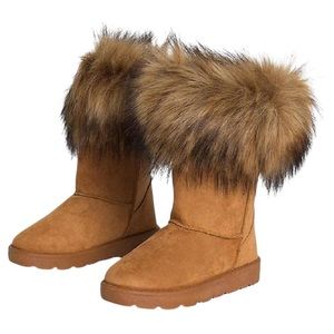 BAMBOO Frozen-01 Women's Snow Boots Mid Calf Ankle Boots Faux Fur. Size 10